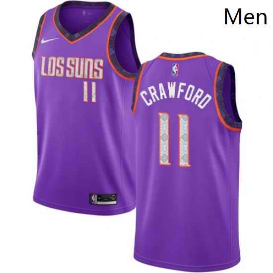 Mens Nike Phoenix Suns 11 Jamal Crawford Swingman Purple NBA Jersey 2018 19 City Edition